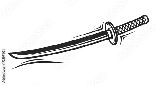Katana Sword Illustration with White Background.