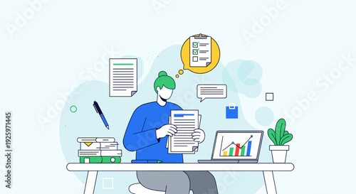 Man Working on Documents at Desk 3.