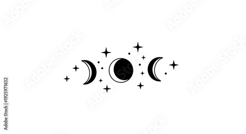 Phases of the Moon Illustration Design.