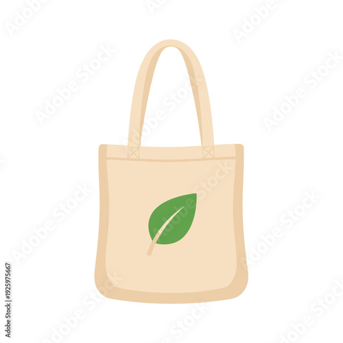 An eco-friendly tote bag featuring a green leaf design, symbolizing sustainability and environmentally conscious living