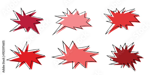 Set of hand drawn speech bubble Blank empty message box Textbox frame for banners, price tags, stickers, design