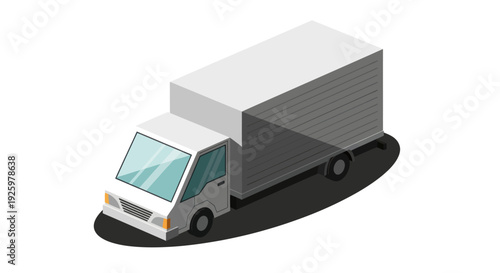 Isometric Delivery Truck Illustration for Logistics and Transportation Services.