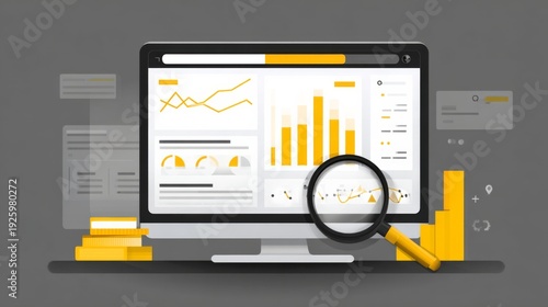 Modern SEO Analytics Dashboard with Search Bar and Data Visualization Interface