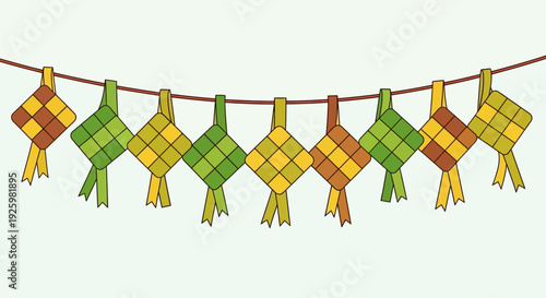 Colorful clothespins hanging on line.
