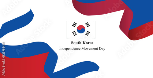 Patriotic South Korean flag banner post concept for 1st march