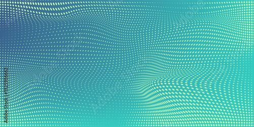 Colorful blue and green gradient background with halftone dots