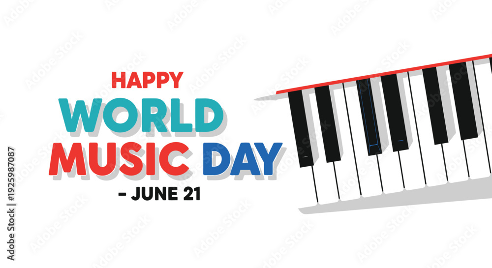 Fototapeta premium World Music Day keyboard graphic