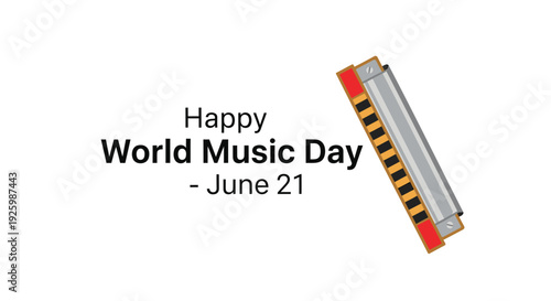 World Music Day harmonica icon