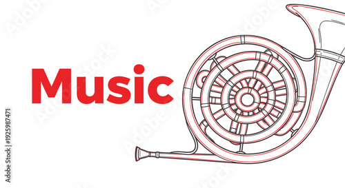French horn music icon