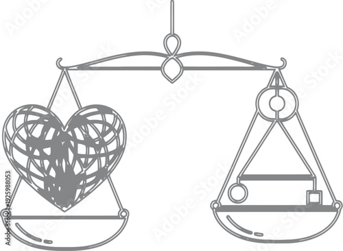 Heart on scale with weights