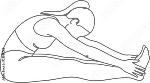 Woman stretching forward in seated position
