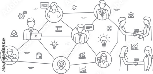 Collaborative business network illustration