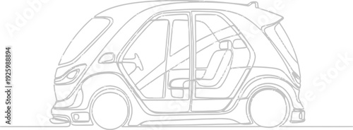 Futuristic car design with open doors