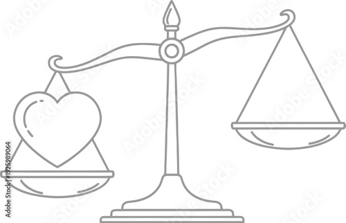 Heart on one side of the scale