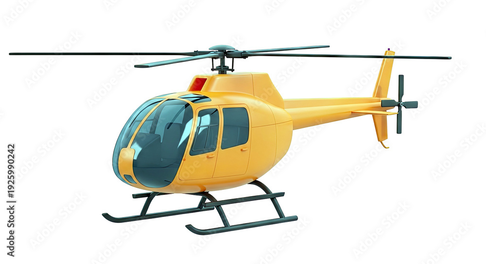 Fototapeta premium Orange Helicopter with Skid Landing Gear