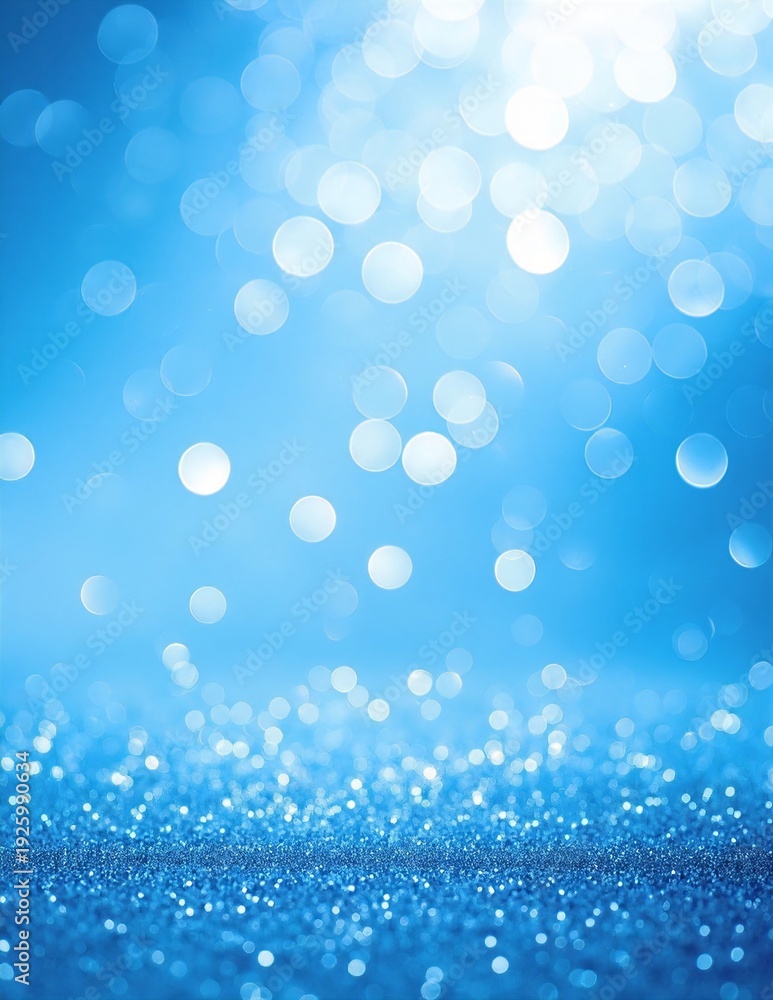 Obraz premium sparkling blue glitter background with soft bokeh lights creating a dreamy, festive atmosphere