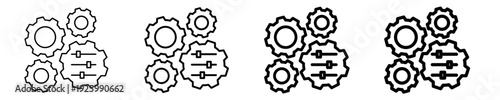 Gear Settings  Icon Set Different Style Collection
