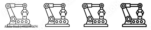 Industrial Robot  Icon Set Different Style Collection