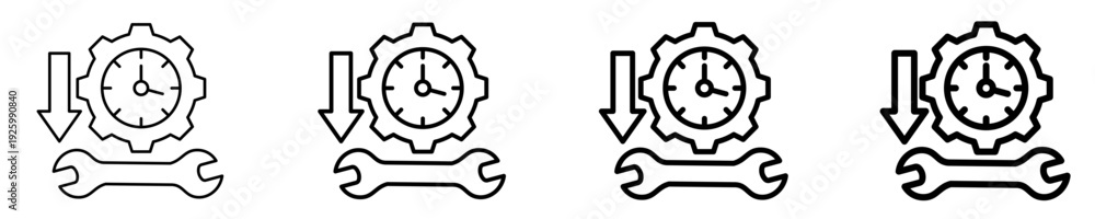 Obraz premium Equipment Downtime Icon Set Different Style Collection