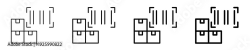 Inventory Barcode  Icon Set Different Style Collection