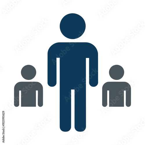 Family Parents and Children Flat Vector Icon