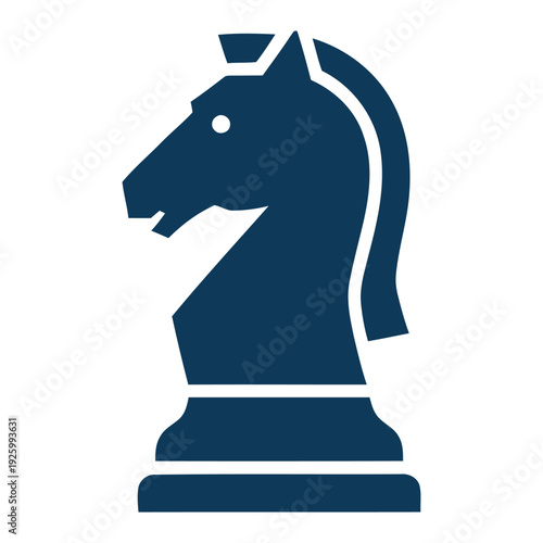 Chess Knight Strategy Flat Vector Icon