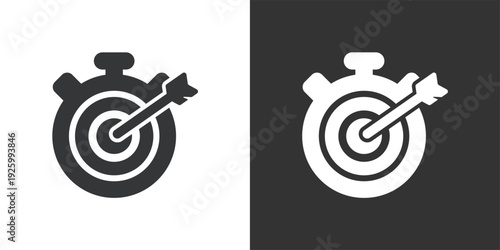 Time Target icon. Solid glyph series icon