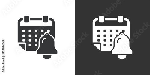 Calendar Reminder icon. Solid glyph series icon