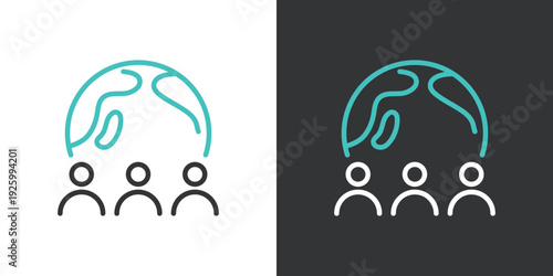 地球と人々のアイコン