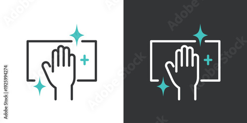 雑巾で掃除するアイコン