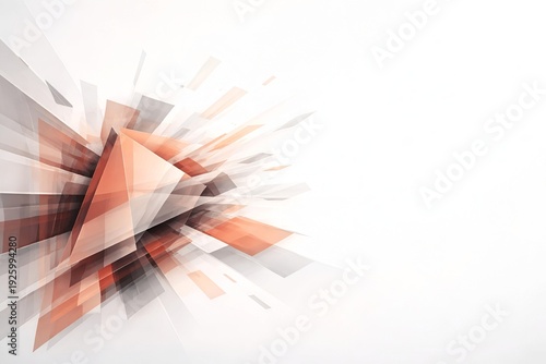 Abstract Geometric Explosion Background for Corporate Presentation Template with Dynamic Angular Layout and Marketing Banner Space
