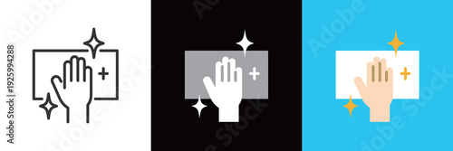 雑巾で掃除するアイコン