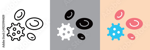 赤血球と白血球のアイコン