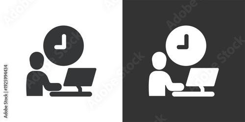 Working Time icon. Solid glyph series icon