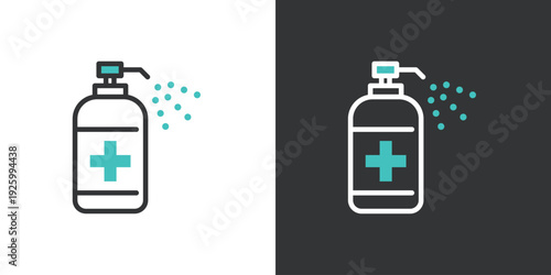 アルコール消毒の医療アイコン