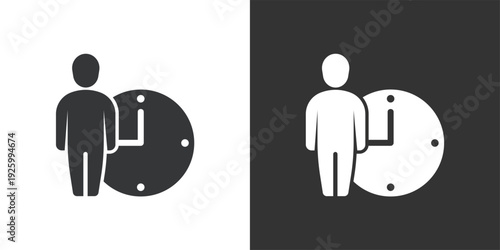 Employee Attendance icon. Solid glyph series icon