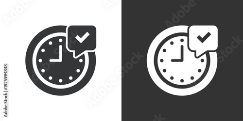Time Completed icon. Solid glyph series icon