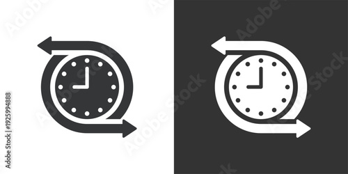 Time Rewind icon. Solid glyph series icon