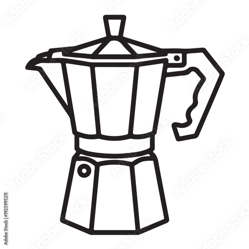 Moka Pot Coffee Maker Icon – Italian Coffee Vector Illustration