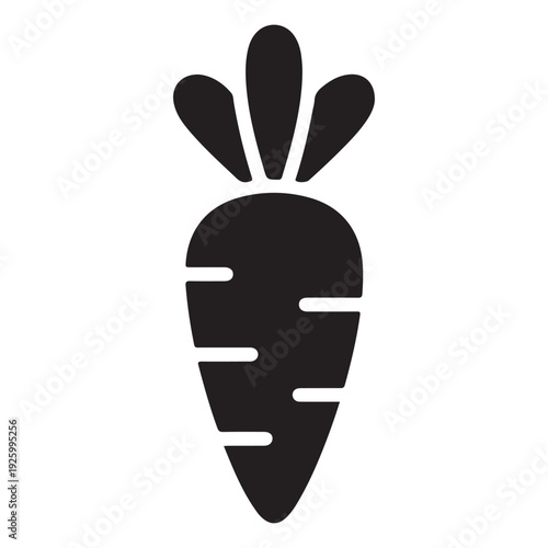 Carrot Icon Silhouette – Fresh Vegetable Vector Illustration