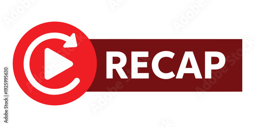 Red play button logo with recap text on white background