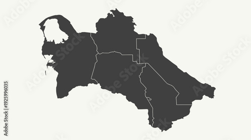 Turkmenistan Vector Map with Provinces and Administrative Divisions
