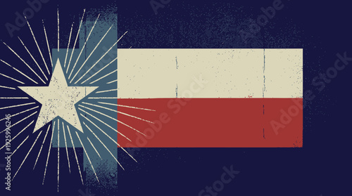 Photography Distressed Texas Flag Art with Starburst