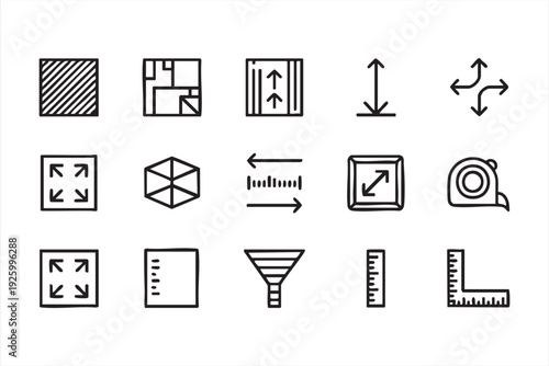 Grid Crop and Alignment Outline Symbols for Creative Software Interfaces