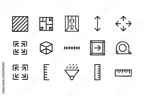 Minimal Layout and Scale Vector Icon Collection for Digital Product Designers