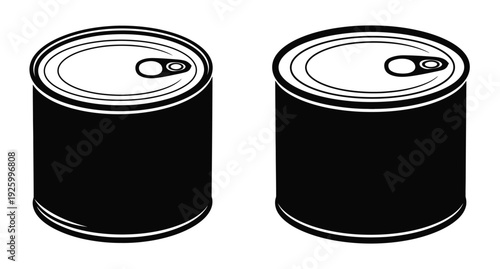 Two black soda cans displayed side by side a striking silhouette