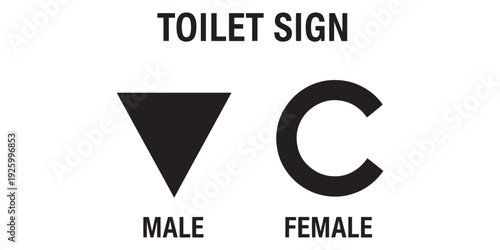 Black male and female toilet sign icons on white background
