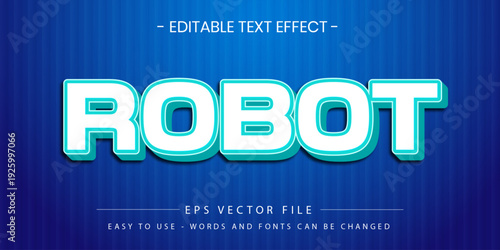 Robot Cyan 3D Editable Text Effect