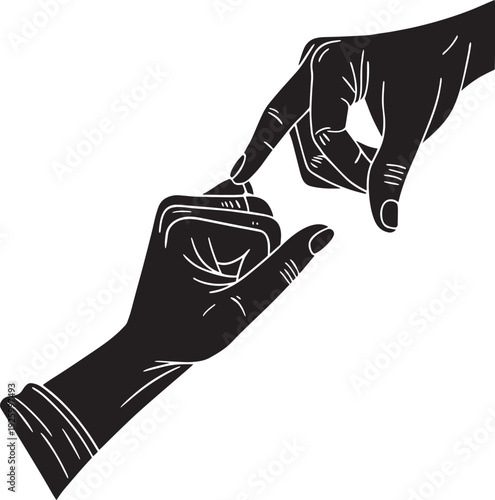 Pinky Promise Hands Silhouette
