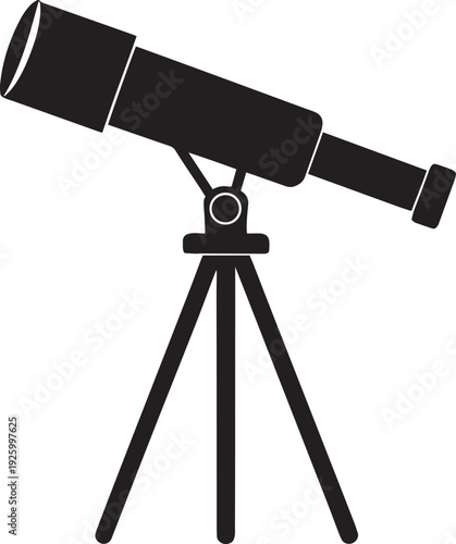 Telescope on Tripod Silhouette